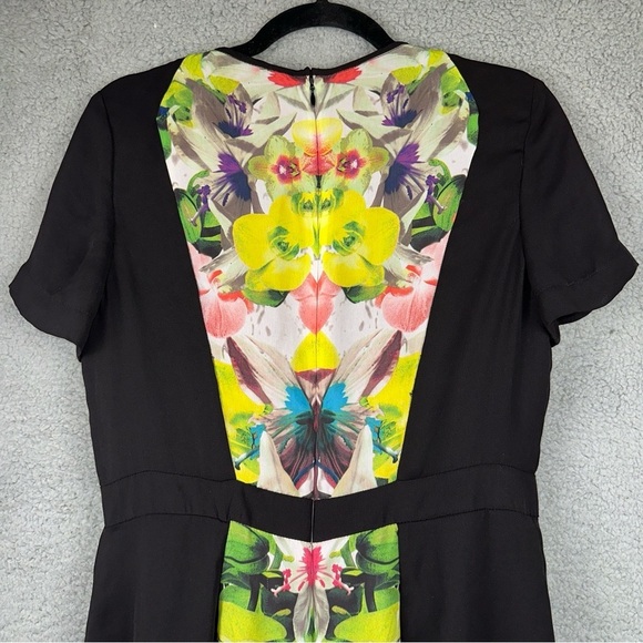 Prabal Gurung for Target Dress Womens 10 Black Floral Accents Mirror Print Mini - Picture 9 of 9
